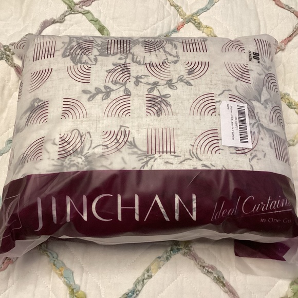 Zinchan linen blend lined curtain set of 2 panels 90” - Picture 7 of 8